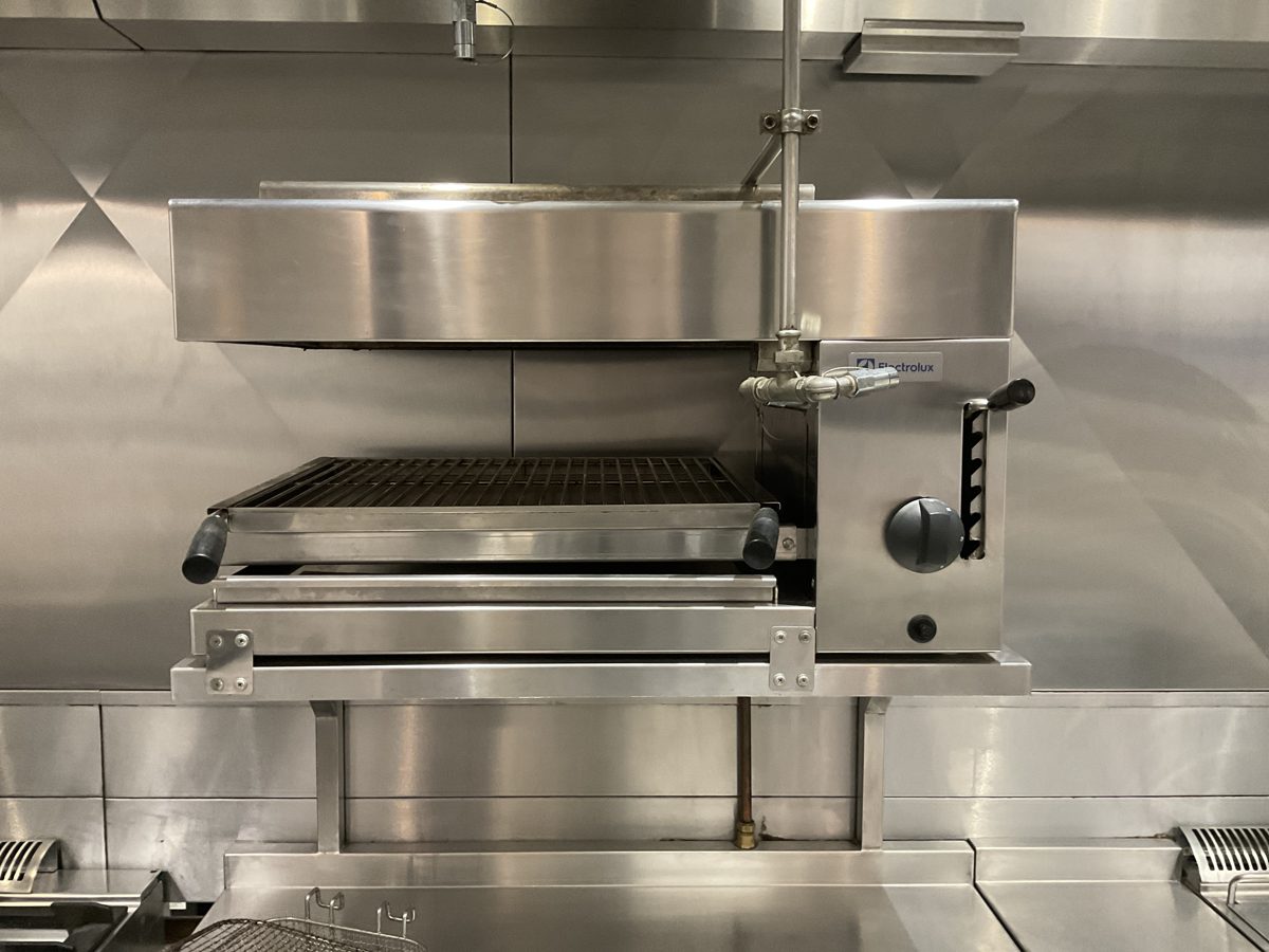 Stainless steel commercial kitchen equipment at NO.49 Restaurant