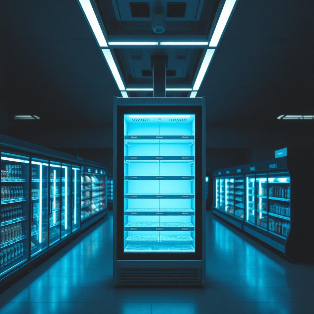Walk-In Freezers London — Glass-fronted refrigerated display cabinet in a retail food setting